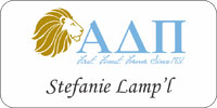 Alpha Delta Pi with Lion and Tag Line