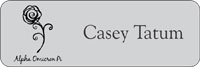 Alpha Omicron Pi Silver Name Tag