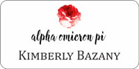 Alpha Omicron Pi Rose Name Tag