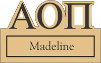 Alpha Omicron Pi Greek Lettered Name Tag