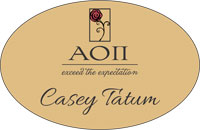 Alpha Omicron Pi Oval Name Tag