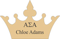 Alpha Sigma Alpha crown shaped name tag