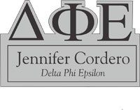 Delta Phi Epsilon Cut Out Greek Letter Name Tag