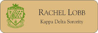Kappa Delta Gold Metal Name Tag with Crest