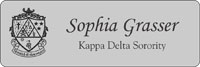 Kappa Delta Silver Metal Name Tag with Crest