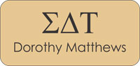 Sigma Delta Tau Gold Name Badge