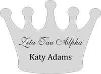 Zeta Tau Alpha Crown Shaped Name Tag