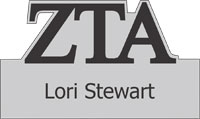 Zeta Tau Alpha Greek Cut Out Name Badge